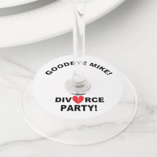 Étiquette Pour Verre De Vin "Divorce Party" Tags en verre de vin personnalisé