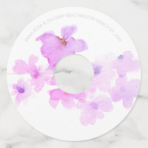 Étiquette Pour Verre De Vin *~* Douce Lavande Violet Rose Floral Aquarelle