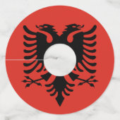 Étiquette Pour Verre De Vin Drapeau albanais (Devant)