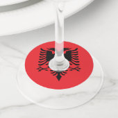 Étiquette Pour Verre De Vin Drapeau albanais (De près)