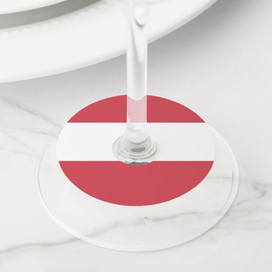 Étiquette Pour Verre De Vin Drapeau autrichien (De près)