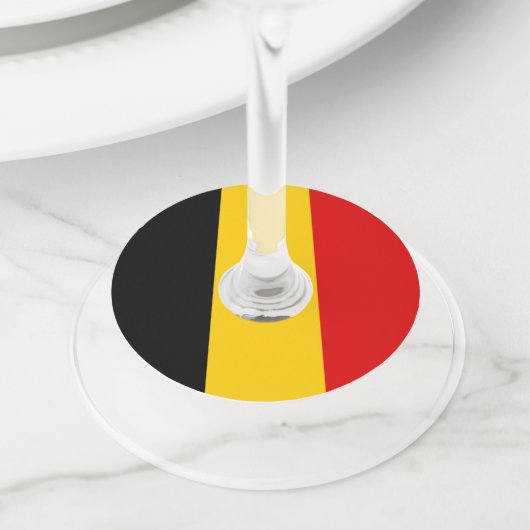 Étiquette Pour Verre De Vin Drapeau de Belgique (De près)