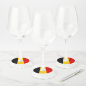 Étiquette Pour Verre De Vin Drapeau de Belgique (Lot)