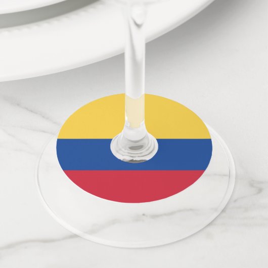 Étiquette Pour Verre De Vin Drapeau de Colombie (De près)