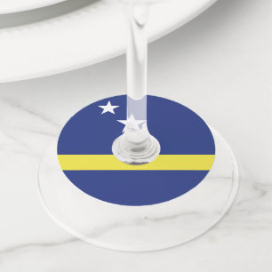 Étiquette Pour Verre De Vin Drapeau de Curaçao