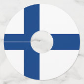 Étiquette Pour Verre De Vin Drapeau de Finlande (Devant)