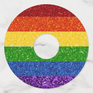 Étiquette Pour Verre De Vin Drapeau de la Fierté arc-en-ciel LGBT Parties scin