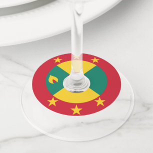 Étiquette Pour Verre De Vin Drapeau de la Grenade