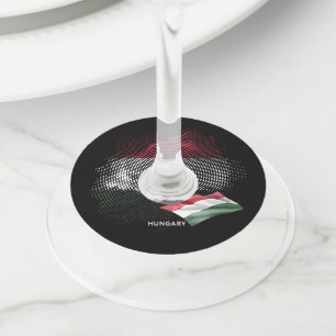 Étiquette Pour Verre De Vin Drapeau de la Hongrie