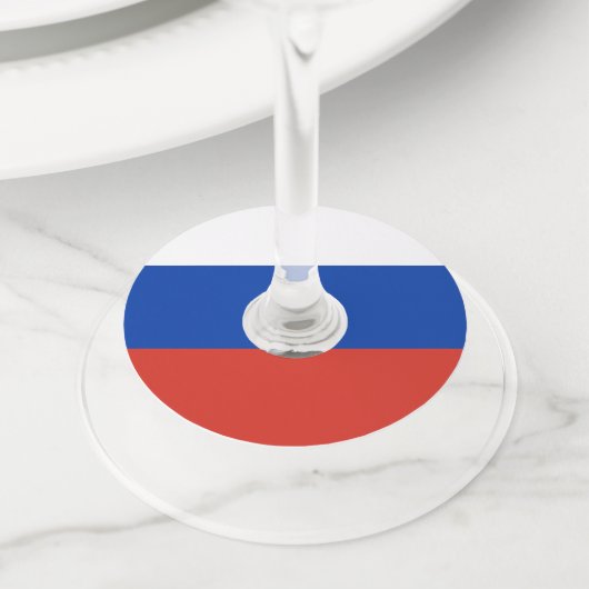 Étiquette Pour Verre De Vin Drapeau de la Russie (De près)