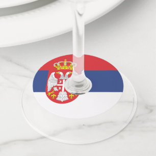 Étiquette Pour Verre De Vin drapeau de la Serbie