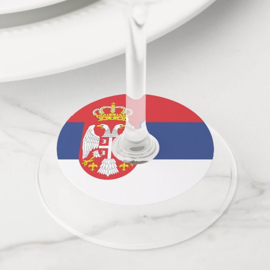 Étiquette Pour Verre De Vin drapeau de la Serbie (De près)