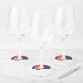 Étiquette Pour Verre De Vin drapeau de la Serbie (Lot)