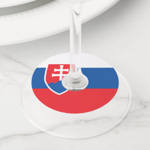 Étiquette Pour Verre De Vin Drapeau de la Slovaquie
