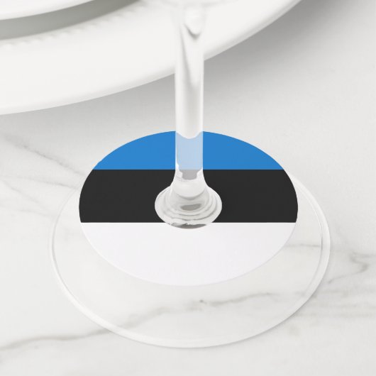 Étiquette Pour Verre De Vin Drapeau de l'Estonie (De près)