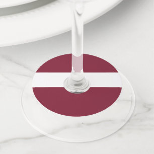 Étiquette Pour Verre De Vin Drapeau de Lettonie