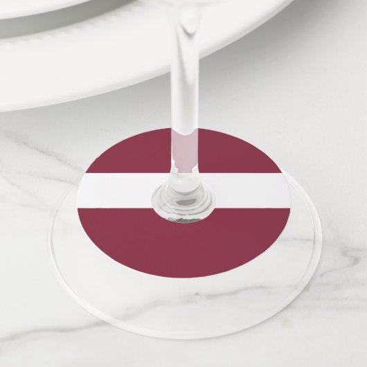 Étiquette Pour Verre De Vin Drapeau de Lettonie (De près)
