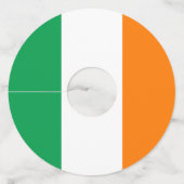 Étiquette Pour Verre De Vin Drapeau de l'Irlande (Devant)