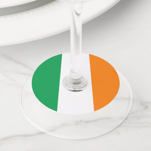 Étiquette Pour Verre De Vin Drapeau de l'Irlande (De près)