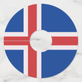 Étiquette Pour Verre De Vin Drapeau de l'Islande (Dos)