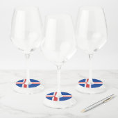 Étiquette Pour Verre De Vin Drapeau de l'Islande (Lot)