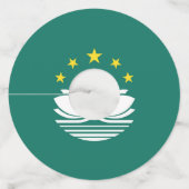 Étiquette Pour Verre De Vin Drapeau de Macao (Devant)