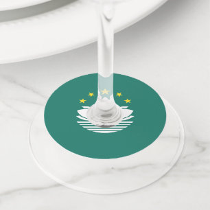 Étiquette Pour Verre De Vin Drapeau de Macao
