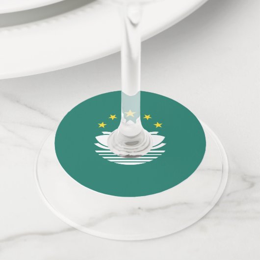 Étiquette Pour Verre De Vin Drapeau de Macao (De près)