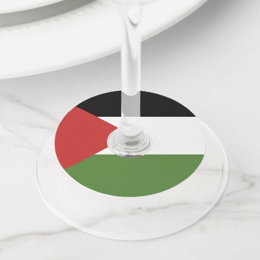 Étiquette Pour Verre De Vin Drapeau de Palestine (De près)