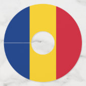 Étiquette Pour Verre De Vin Drapeau de Roumanie (Devant)