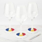 Étiquette Pour Verre De Vin Drapeau de Roumanie (Lot)