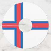 Étiquette Pour Verre De Vin Drapeau des îles Féroé (Devant)