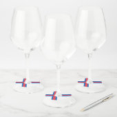 Étiquette Pour Verre De Vin Drapeau des îles Féroé (Lot)