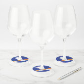 Étiquette Pour Verre De Vin Drapeau des Îles Marshall (Lot)