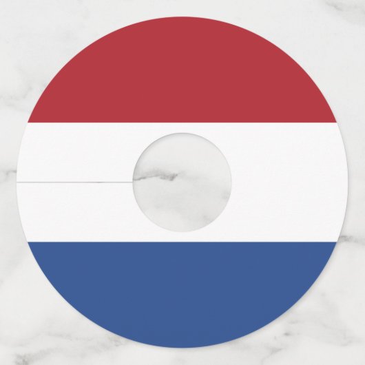 Étiquette Pour Verre De Vin Drapeau des Pays-Bas (Dos)