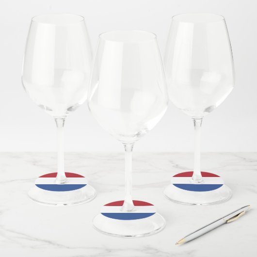 Étiquette Pour Verre De Vin Drapeau des Pays-Bas (Lot)