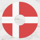 Étiquette Pour Verre De Vin Drapeau du Danemark (Devant)