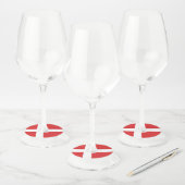 Étiquette Pour Verre De Vin Drapeau du Danemark (Lot)