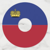 Étiquette Pour Verre De Vin Drapeau du Liechtenstein (Devant)