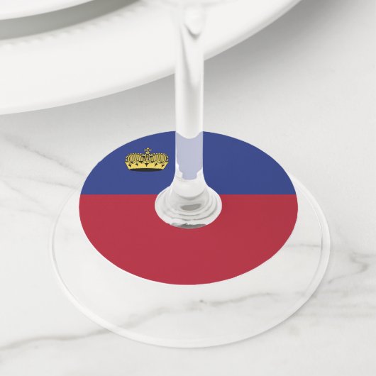 Étiquette Pour Verre De Vin Drapeau du Liechtenstein (De près)
