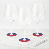 Étiquette Pour Verre De Vin Drapeau du Liechtenstein (Lot)