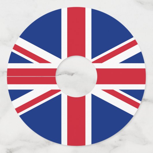 Étiquette Pour Verre De Vin Drapeau du Royaume-Uni (Devant)