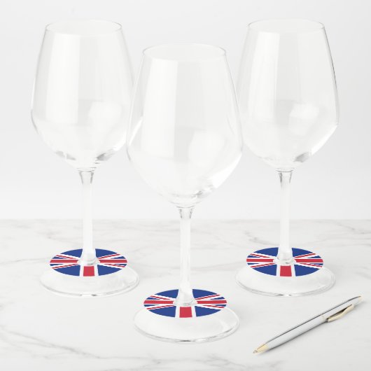 Étiquette Pour Verre De Vin Drapeau du Royaume-Uni (Lot)