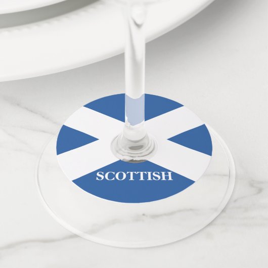 Étiquette Pour Verre De Vin Drapeau écossais d'Ecosse personnalisée (De près)
