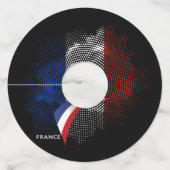 Étiquette Pour Verre De Vin Drapeau français (Dos)