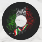 Étiquette Pour Verre De Vin Drapeau italien (Devant)