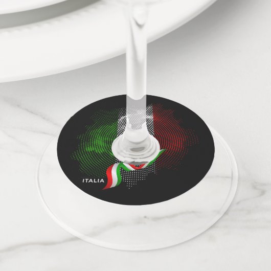 Étiquette Pour Verre De Vin Drapeau italien (De près)