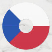 Étiquette Pour Verre De Vin Drapeau République tchèque (Devant)