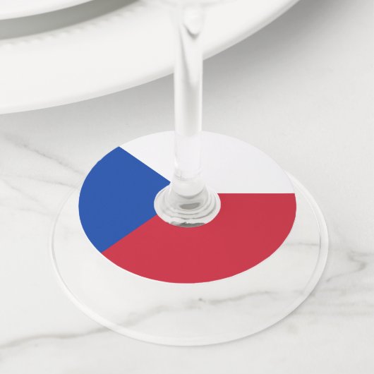 Étiquette Pour Verre De Vin Drapeau République tchèque (De près)