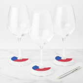 Étiquette Pour Verre De Vin Drapeau République tchèque (Lot)